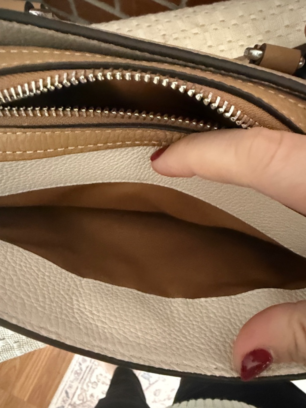 Coach Mini Christie Carryall Satchel Beige Tan Pebbled Leather - Picture 6 of 8